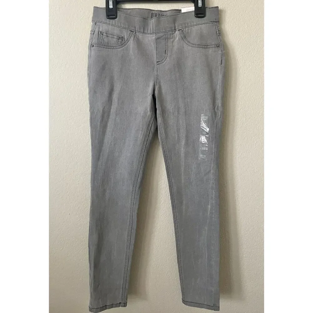 Lot Of 3 Justice Stretchy Girls' Pull On Jean Leggings Jeggings Pants Size 10